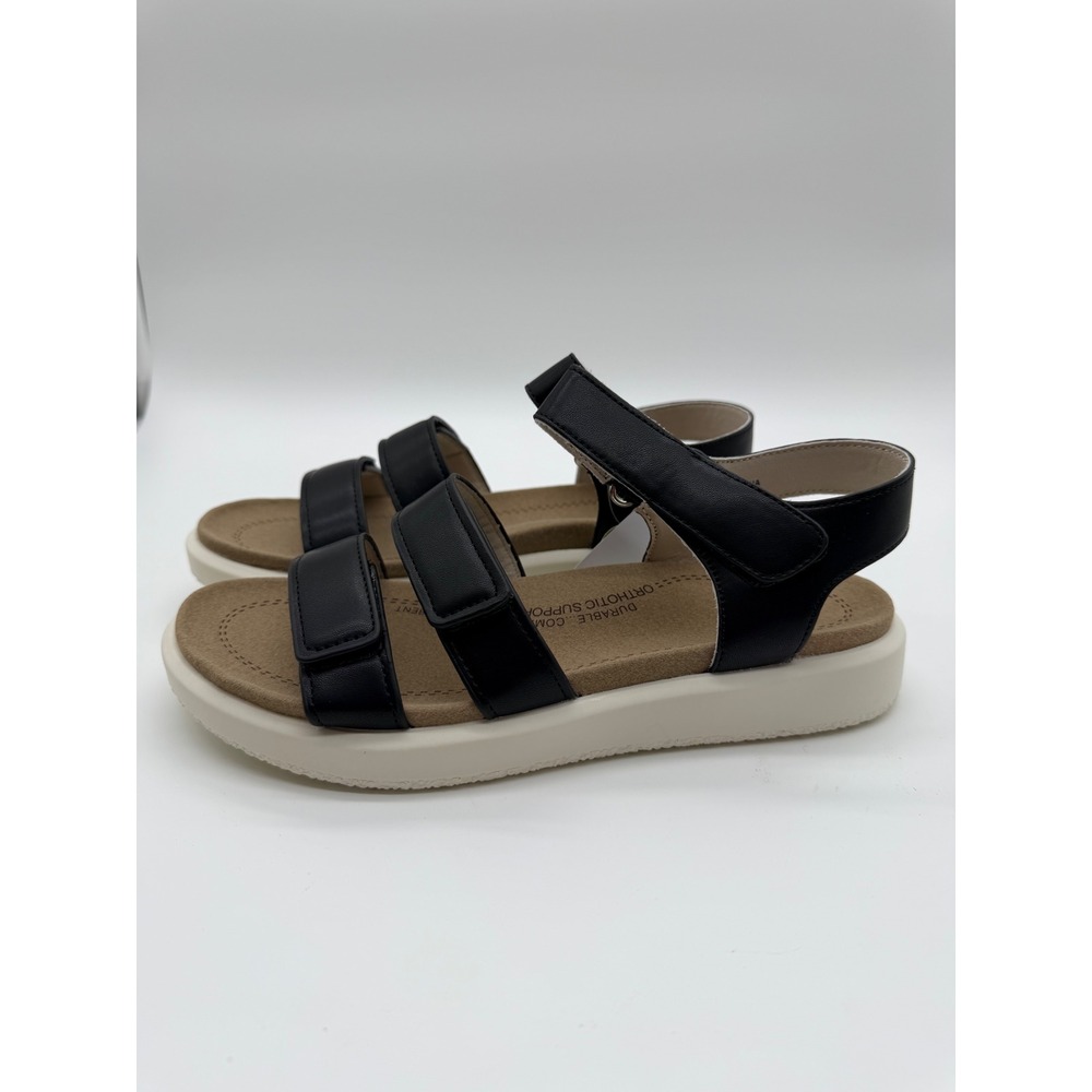 Ortorex Women Orthotic Comfort Sandals Black Triple Strap Size 7 NEW